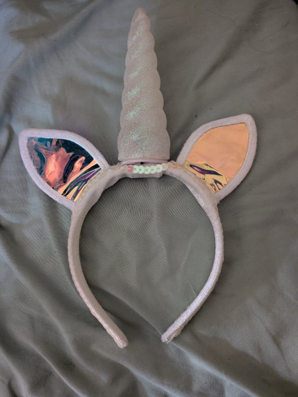 Unicorn Horn Headband Ears Iridescent Party Costume Accessory